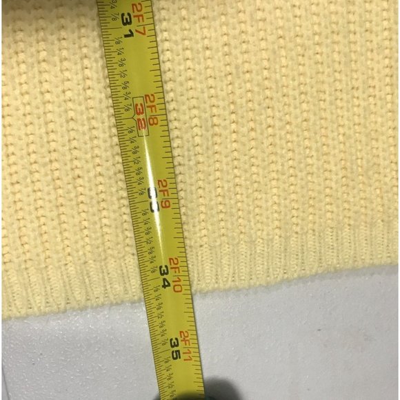 Vintage Women's Medium Large Yellow V Neck Sweater Dress - Picture 12 of 13